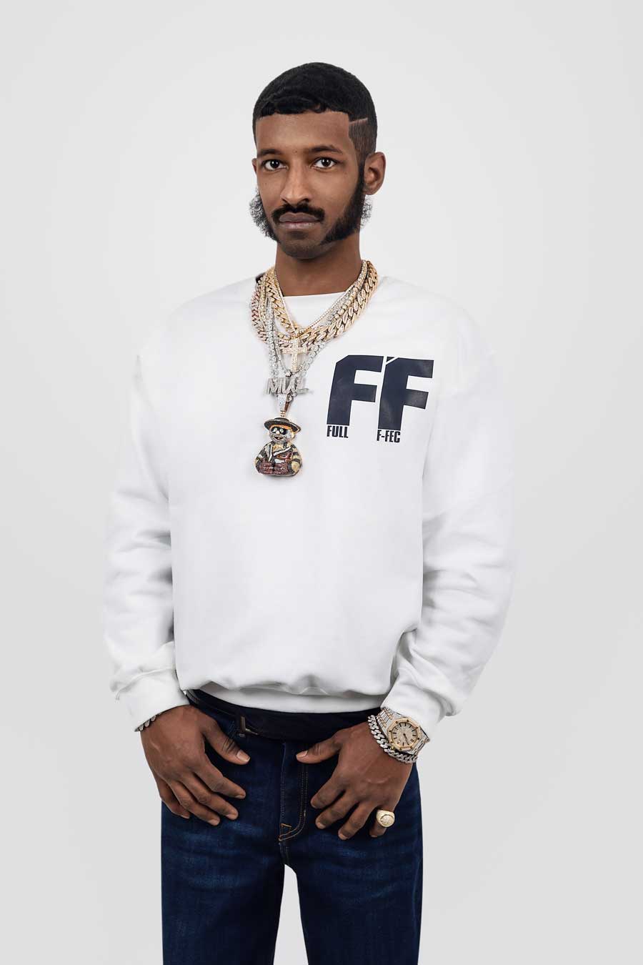 FullFec white cotton sweater for men