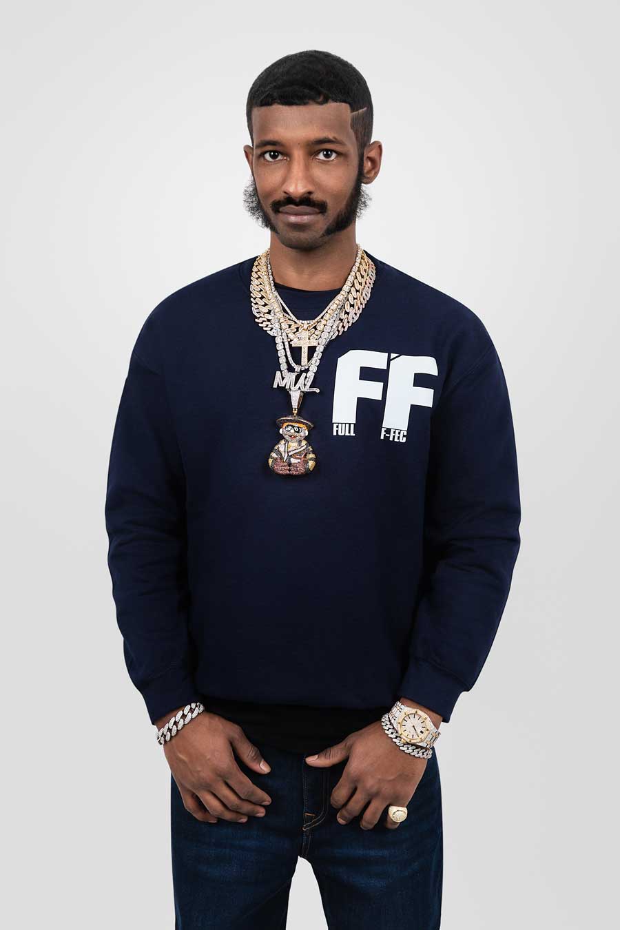 FullFec black cotton sweater for men